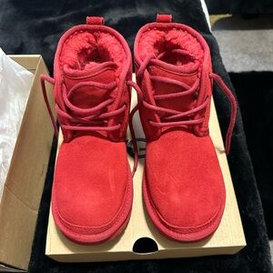 Red Ugg lace up boot